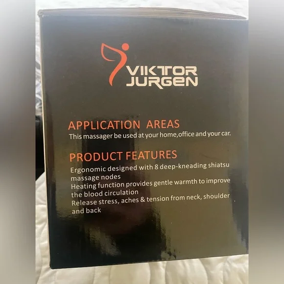 VIKTOR JURGEN Shiatsu Neck and Back Massager with Heat Deep Tissue Kneading